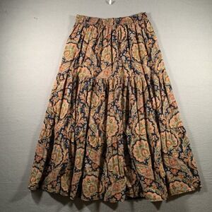 Vintage Exclusively for Signals Reversible Floral Paisley Maxi Skirt